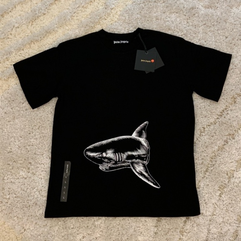 Palm Angels Broken Shark Classic Black T-Shirt Mens Size Large